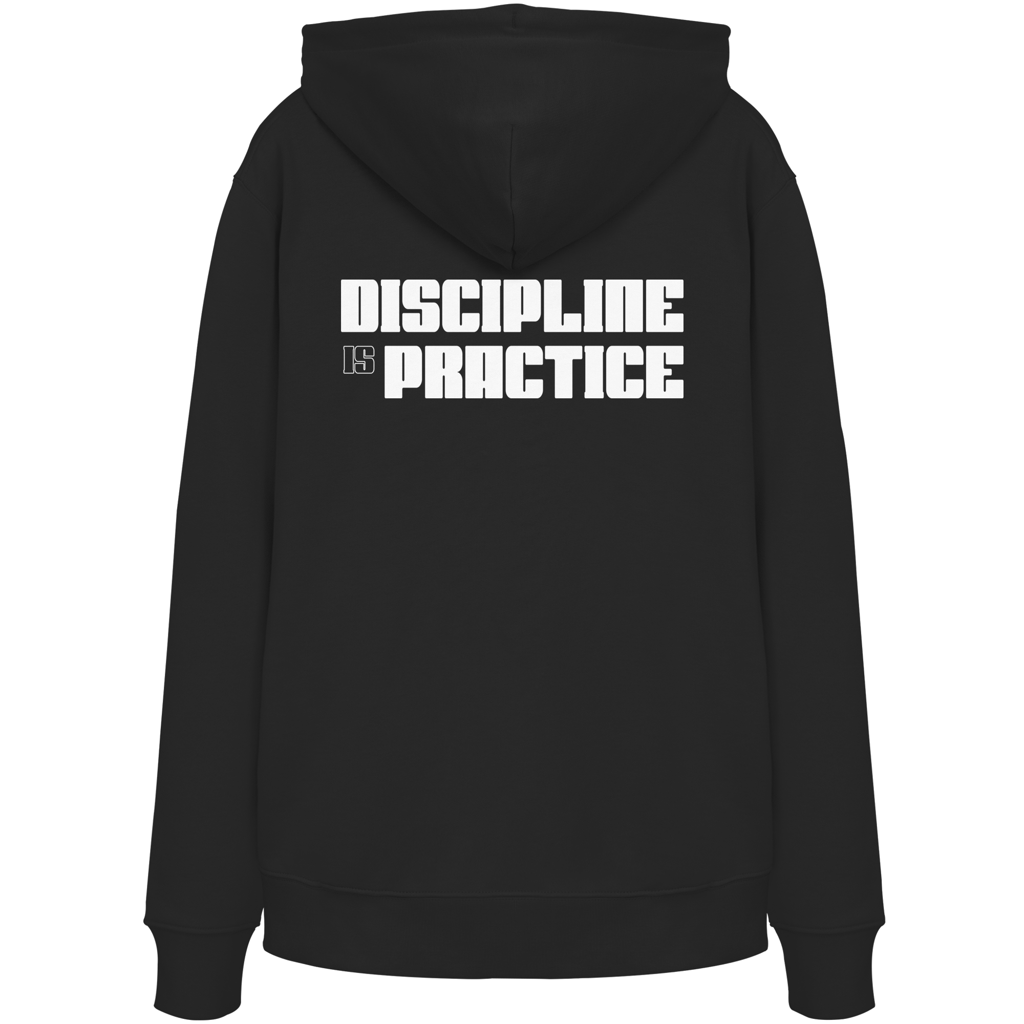 DISCPL DISCIPLINE Hoodie Schwarz Rückansicht Backprint Bio-Baumwolle