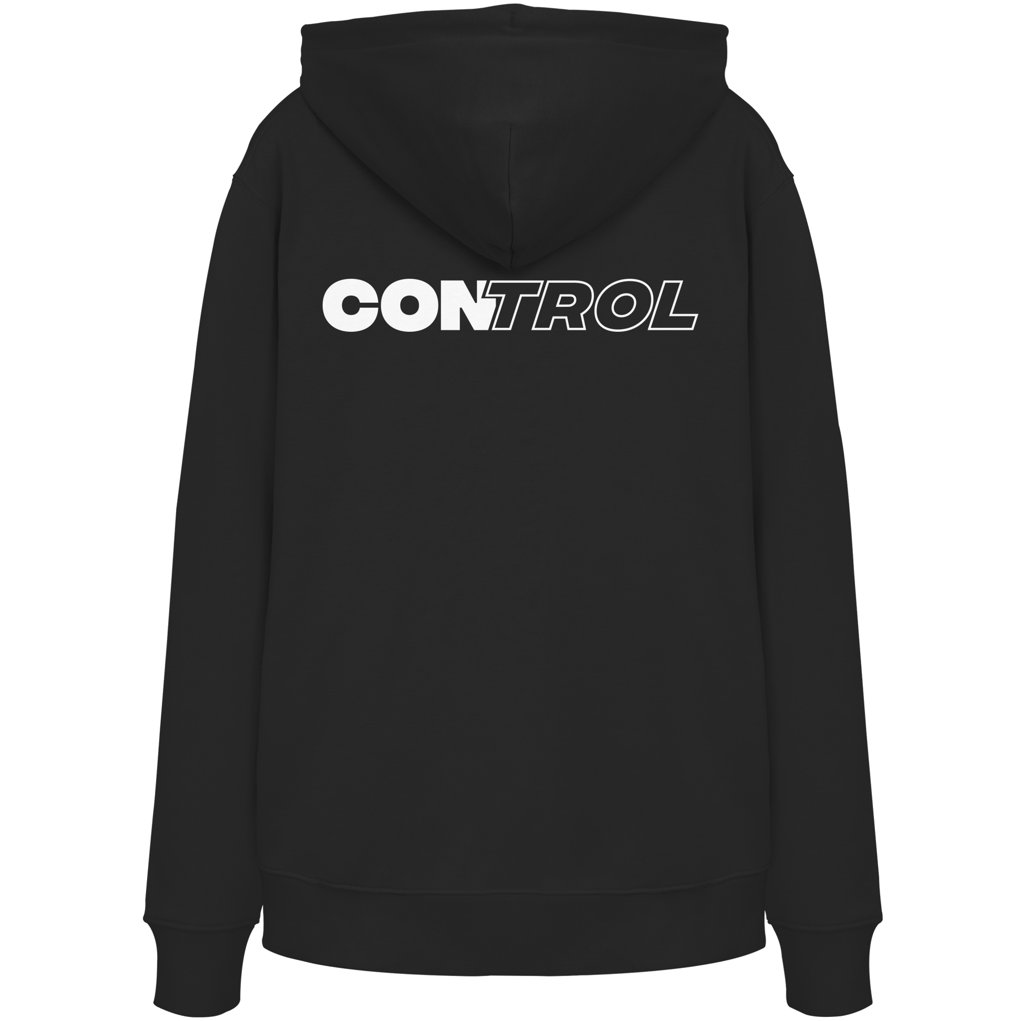 DISCPL CONTROL Hoodie Schwarz Rückansicht Backprint Bio-Baumwolle