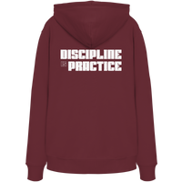 DISCPL DISCIPLINE Hoodie Burgundy Rückansicht Backprint Bio-Baumwolle