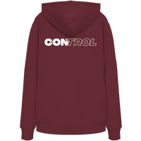 DISCPL CONTROL Hoodie Burgundy Rückansicht Backprint Bio-Baumwolle