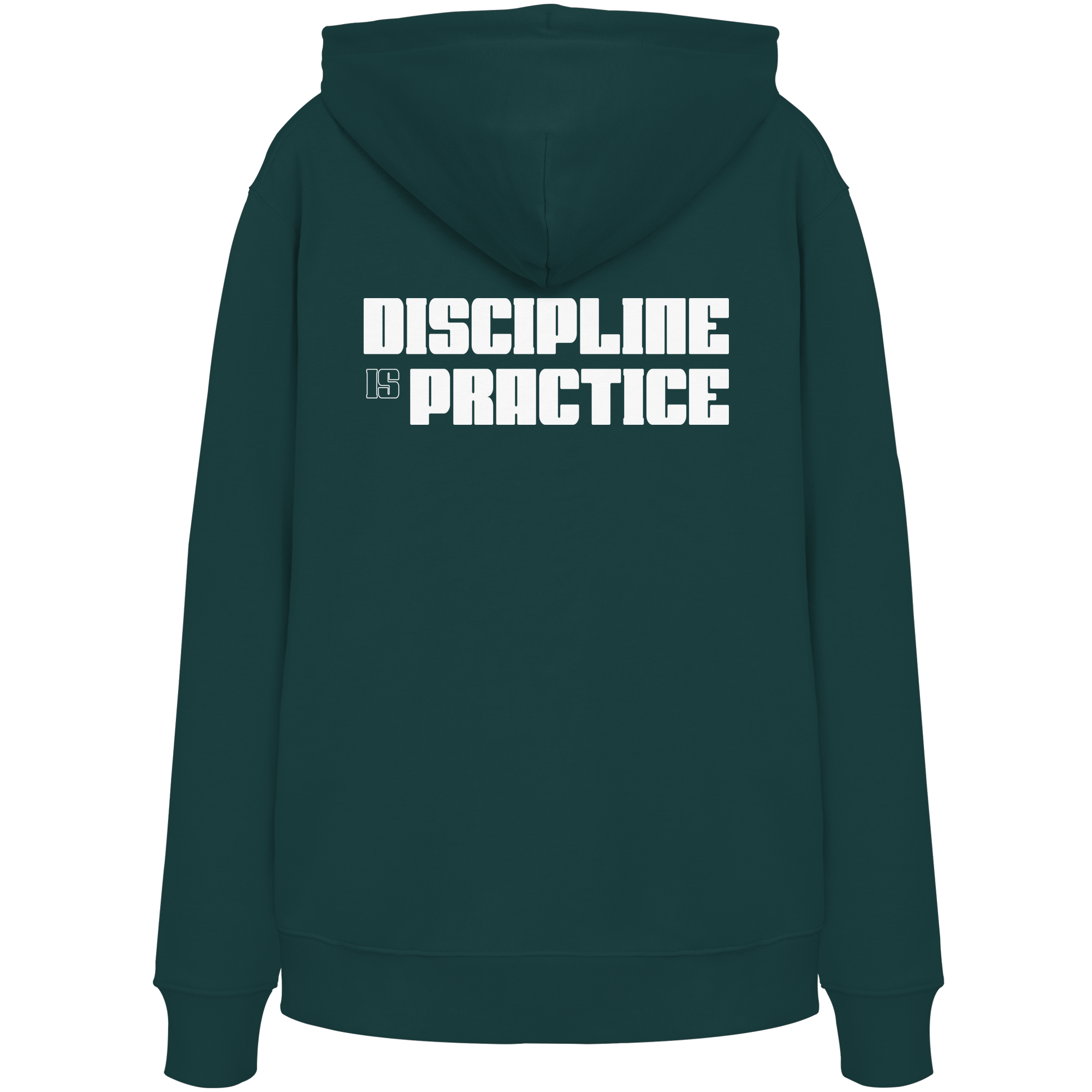DISCPL DISCIPLINE Hoodie Glazed Green Rückansicht Backprint Bio-Baumwolle