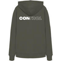 DISCPL CONTROL Hoodie Khaki Rückansicht Backprint Bio-Baumwolle