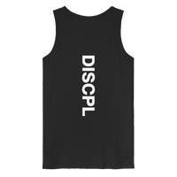 DISCPL CORE Tank Top Schwarz Backprint Rückansicht Bio-Baumwolle