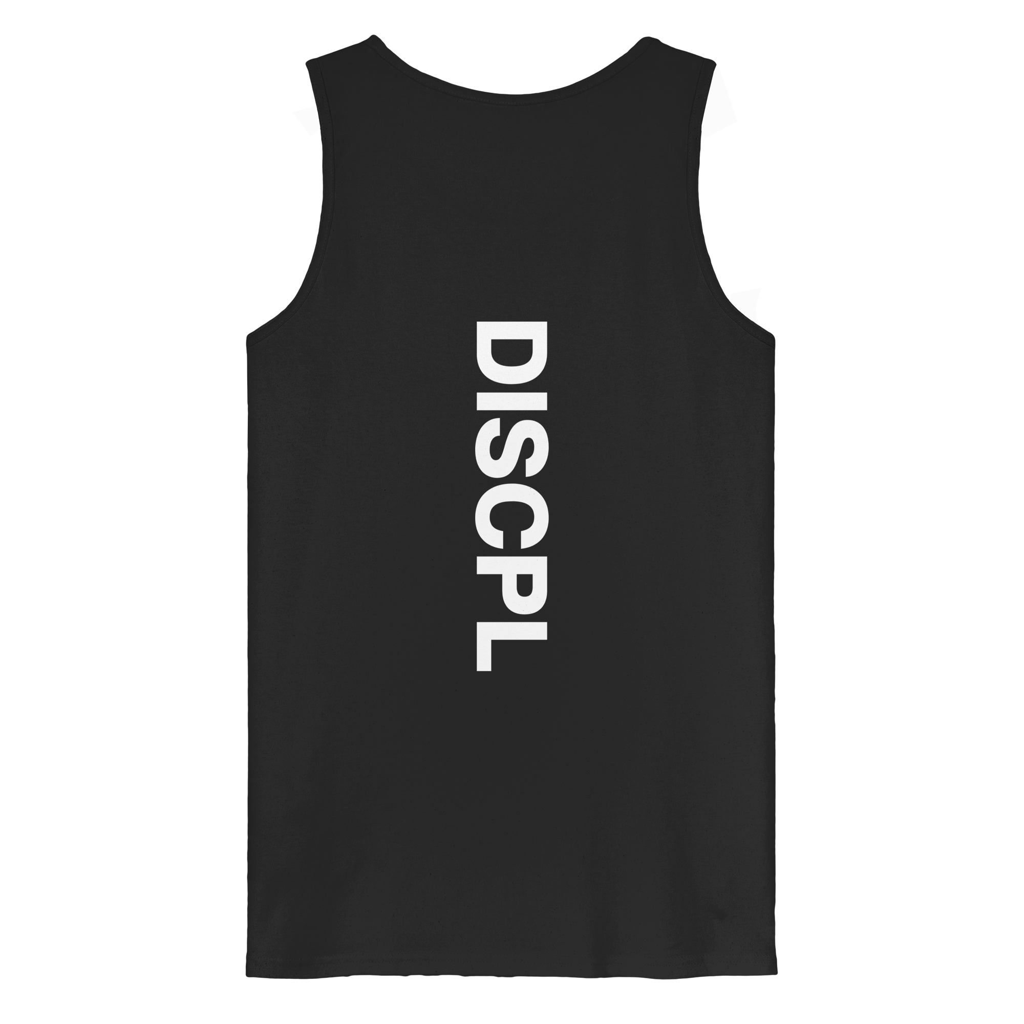 DISCPL CORE Tank Top Schwarz Backprint Rückansicht Bio-Baumwolle