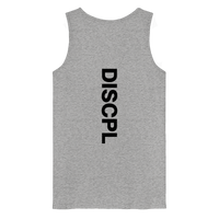 DISCPL CORE Tank Top Heather Grau Backprint Rückansicht Bio-Baumwolle