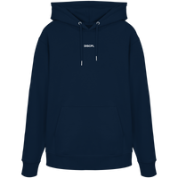 DISCPL DISCIPLINE Hoodie Navy Vorderansicht Bio-Baumwolle