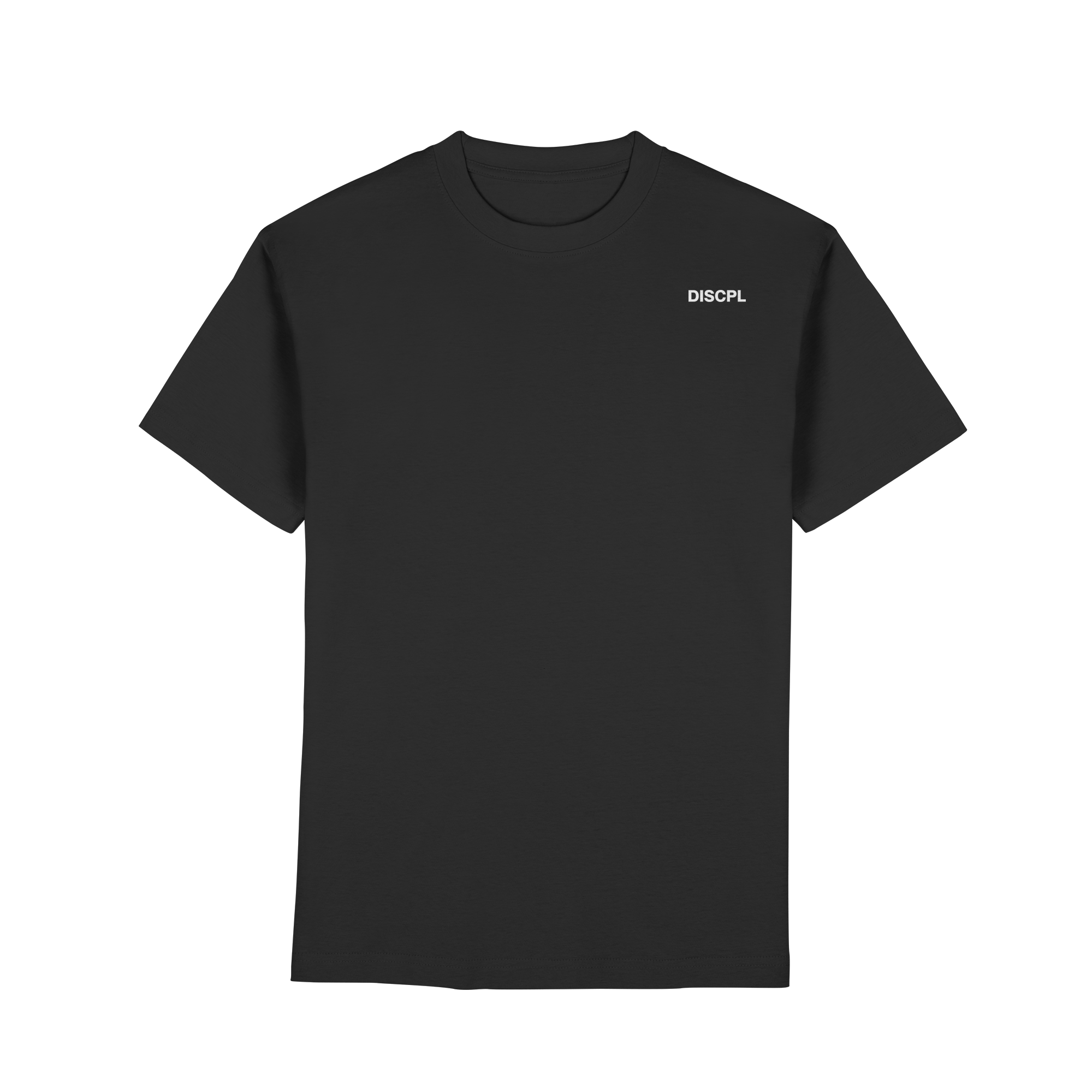 DISCPL CONSISTENCY Regular T-Shirt Schwarz Vorderansicht Bio-Baumwolle