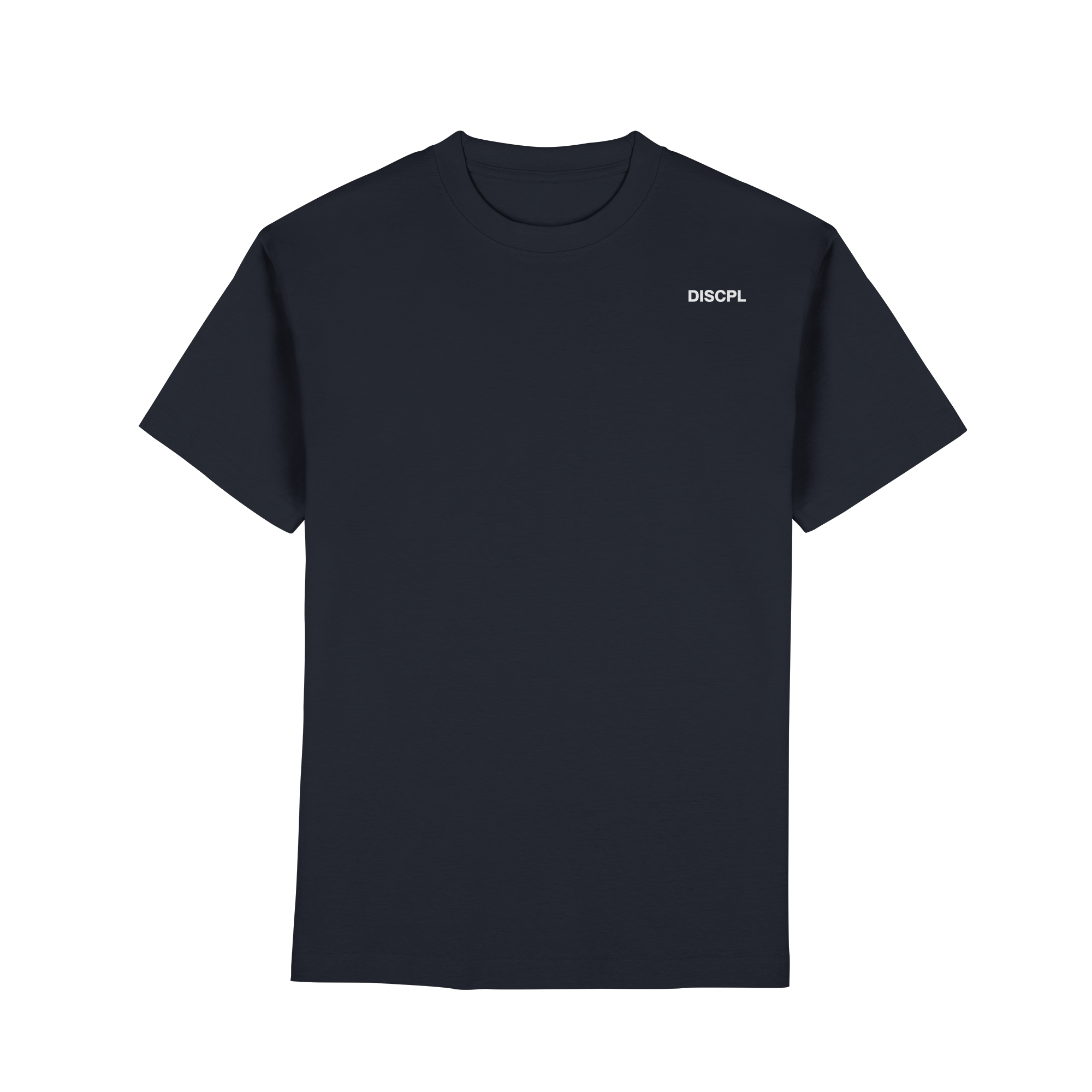 DISCPL CONSISTENCY Regular T-Shirt Navy Vorderansicht Bio-Baumwolle